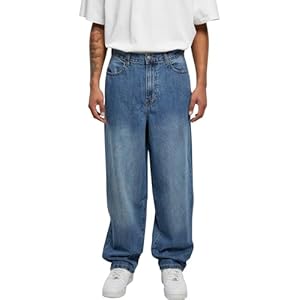 Urban Classics Herren Jeans 90‘s Jeans, weite Männer Jeans im Retro-Stil der 90er Jahre, Oversized Fit, tief geschnitten, Größen 28 – 44
