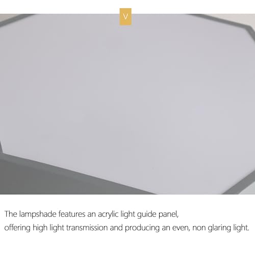 Plafonnier LED dimmable hexagonal noir moderne de 30cm avec sa télécommande chic - 4