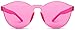 WearMe Pro Colorful One Piece Transparent Round Sunglasses | Fun Rimless Glasses for Women and Men | Retro Festival Sunnies