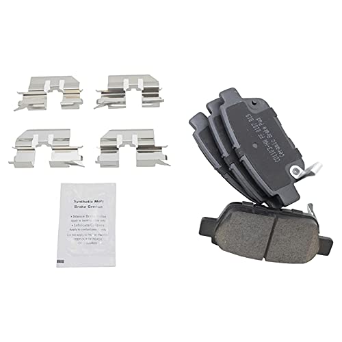 Image of TRQ Rear Brake Pad & Rotor Kit, with Chemical Kit Parking Brake Shoe Set Ceramic Premium G-Coated Compatible with 2006-2014 Honda Ridgeline