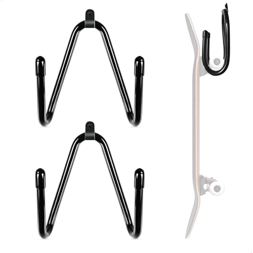 letuxaamz Support Skateboard Mural, Porte Ski étagère Murale Snowboards Display Rack, Skis Voiture, Crochets Rangement, Planches Comme Skateboards,...