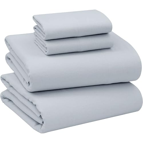 Image of Briarwood Home Flannel Sheet Set, 100% Organic Cotton, Six-Fold Brushed, Super Soft, Warm, Cozy, Deep Pocket Bedding with NanoTech Infuse for Added Durability and Lasting Comfort (Smoke Grey, Queen)