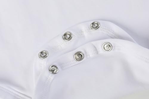 White Lace Collared Girls Long Sleeve Bodysuit Romper4