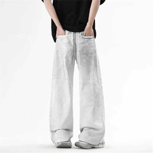 Men's Washed High Street Vintage Pants High Street Printed Jeans Pants Straight Leg Trousers3