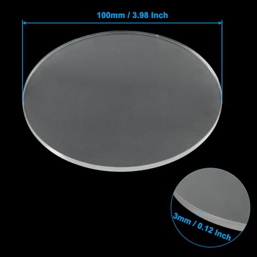 Image of Hitefu Clear Circle Acrylic Sheets, 4 Inch, 10 Packs, 3mm Thick | Transparent Plexiglass, For Signs & Photo Frames, Art Craft & DIY Display Projects