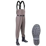 DEEguesu Angler-Wathose Mit Stiefeln, wasserdichte Atmungsaktive Angelbekleidung, 3D Dreidimensionaler Schnitt, Verstellbare Schultergurte, Zum Angeln, Schlammarbeiten, Gartenarbeit, Unisex B-42