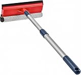 Squeegee for Window Cleaning with Long Handle, 2-in-1 Window Squeege for Home, Car Windshield, Mirror, Glass Cleaning with Extension Pole 18"-30"