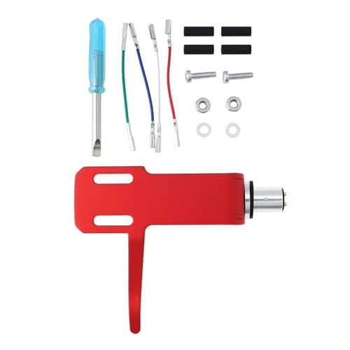 EMSea Support de Tête de Platine Vinyle 8 Mm Ensemble de Stylets Adapté à Divers Phono LP Rouge
