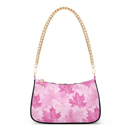 Maple Leaves Rose Blush trendy chain pack for women shoulder
