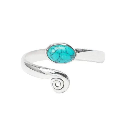 Turquoise Stone Toe Rings 925 Sterling Silver Toe Ring Girl Women Body Jewelry midi Adjustable Toe Ring