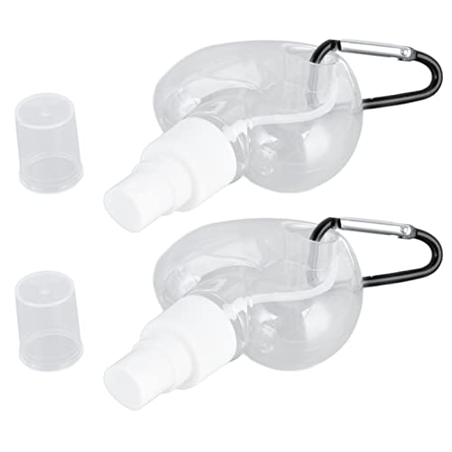 Picysa Botella de Viaje con Llavero, Paquete de 2 Botellas de Viaje con Llavero, Plástico Portátil, Transparente, a Prueba de Fugas, Rellenable, Vacío, Contenedor para de Manos (Pulverizar en forma