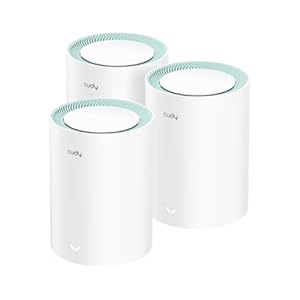 Cudy Dual Band AX1500 WiFi 6 Mesh Wi-Fi System, Replaces Routers and Extenders, Covers up to 2500 sq.ft., 3 Gigabit Ports per Unit, Supports Ethernet Backhaul, M1500 3-Pack