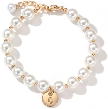 Initial Pearl Bracelet Flower Girl Bracelet Proposal Gifts for Gi...