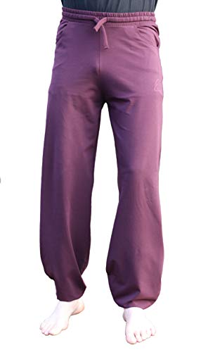 ESPARTO Yogahose Sitaara Herren und - Boyfriend Style - Damen in Bio-Baumwolle (Aubergine, M)