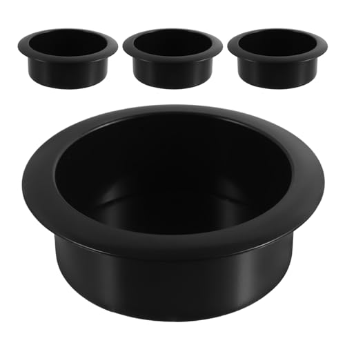 NUOBESTY Portavasos para Coche de Plástico ABS Negro 4 Piezas Soporte para Vasos y Latas Inserto para Autocaravanas y Vehículos Recreativos Accesorio Práctico para Interiores de