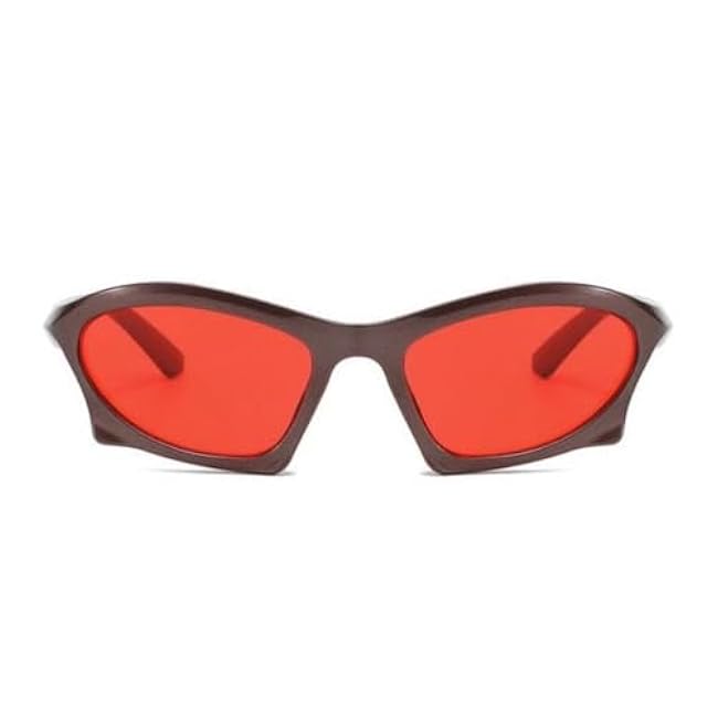 Street Knitted Cool Sport Trendy Wrap Around Fashion Y2K Oval Outdoor Sport Sunglasses for Men Women Black Sunglasses Vintage Fashion Shades Bat Sun Glasses