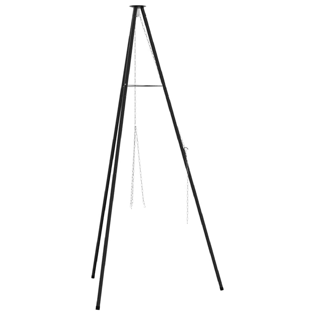 vidaXL Tripod na ognisko Czarny 92 x 92 x 191,5 cm Stal