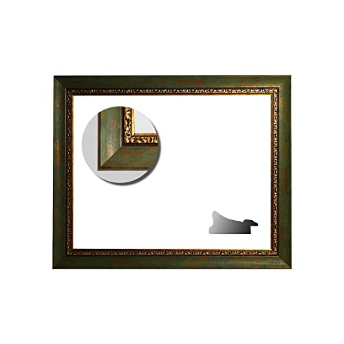 Cadre baroque vert avec bord décoré Série 370 - Cadre vide, 24 x 30 cm