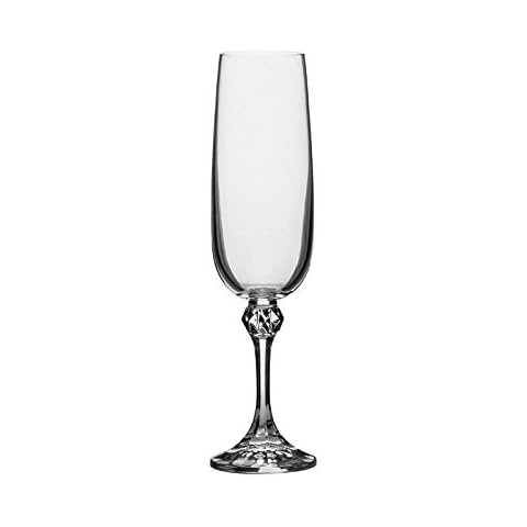 Crystalex B40428-180, 6-Ounce Julia Champagne Flute, Classic Elegant Design, Long Stem Champagne Crystal Glasses Set of 6 Cover