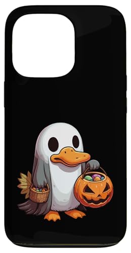 怖いハロウィーン カモノハシ ゴースト 不気味なキャンディバッグ スマホケース iPhone 13 Pro 用