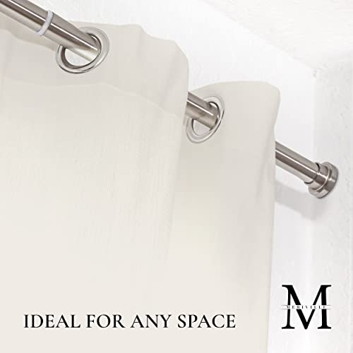 Meriville 1-Inch Diameter Metal Spring Tension Rod, Closet Rod, Tension Curtain Rod, Shower Curtain Rod, Adjustable Length 52-Inch To 90-Inch, Satin Nickel #TOP6