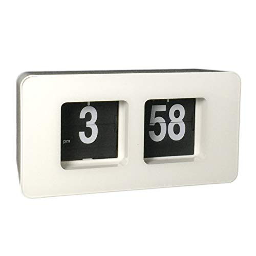 homozy Automatic Flip Clock Retro Digital Flip Down Clock Digital Number Wall Clock Desk Clock Shelf Clock for Home Decoration - Black
