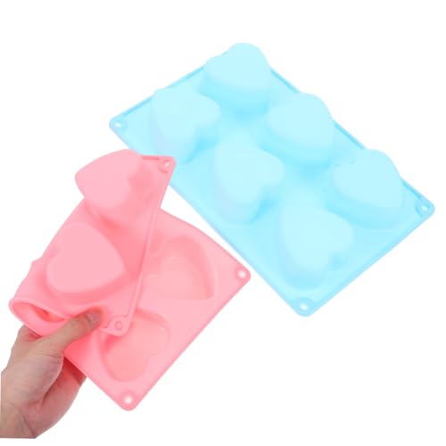 ABOOFAN 2 Piezas Molde De Silicona Molde De Fondant De Corazón Molde De Cocina Molde En Forma De Corazon Bandeja De Hielo Para Botella De Agua Moldes De Hielo Para Cócteles Gel De Sílice