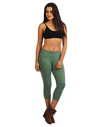 Image of Frenchtrendz Women's Cotton Spandex Stretchable Mid Rise Slim Fit Legging Capris (XS-4XL)