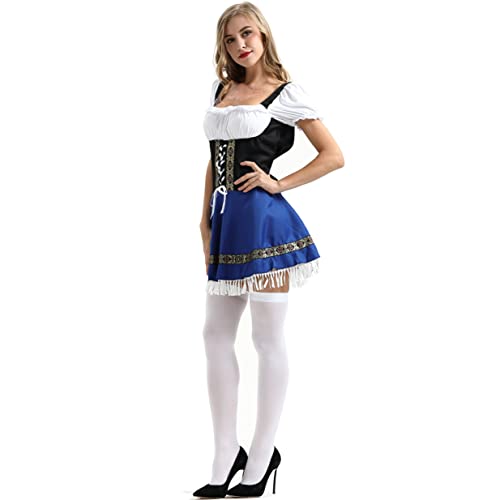 HA-EMORE Oktoberfest kostuum voor dames, Duitse dirndl-jurk, traditionele Beierse carnavalsfeest, 1-delige biermeidjurk - Afbeelding 5