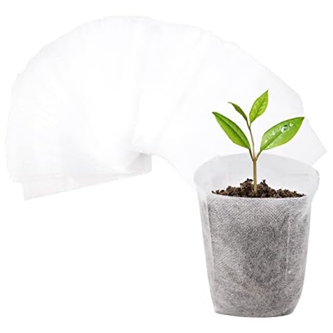 Cuayaes 100 Pcs Non-woven Plant Grow Bags Cover