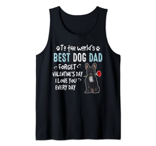 French Bulldog Best Dog Dad Valentines Day Funny Puppy Camiseta sin Mangas