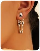 Halloween Earrings Skeleton Skull Dangle BOO Ghost Witch Tassel T...