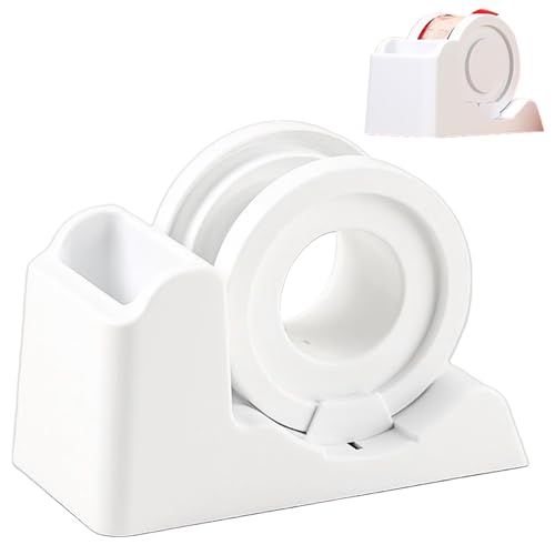 Dispensatore di nastro - supporto per nastro adesivo da ufficio per ufficio, scuola e casa | Taglierina per nastro ricaricabile, organizer per cancelleria durevole, rotolo di nastro compatto