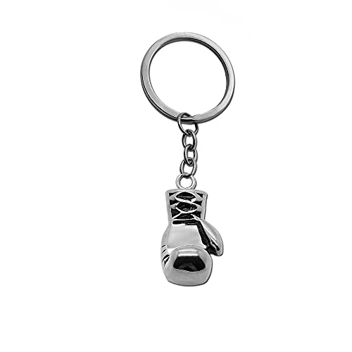 tumundo Schlüssel-Anhänger Schlüsselring Edelstahl Hantel Box-Handschuh Gewicht Fitness Bodybuilding Sport Bizeps Muskel, Variante:Mod8 - Silber Cover