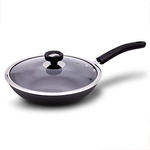 OQHAIR Cast iron pan sandwich frying pan large frying pan pan commercial extra large oversized fried beef frying pan is not sticky (Size : A) (Black A)