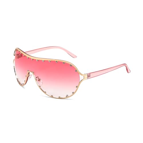 FEISEDY Sunglasses Womens, Trendy Oversized Y2k Style, One Piece Wraparound Sun Glasses B9126