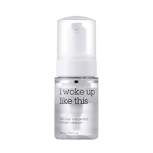 I WOKE UP LIKE THIS Turn-over Rice Perfect Oil Foam Cleanser – A Hypoallergenic Cleansing oil, Foaming Face Wash with Rice Bran Extract. Makeup Removal, Deep Facial Cleansing for Sensitive Skin