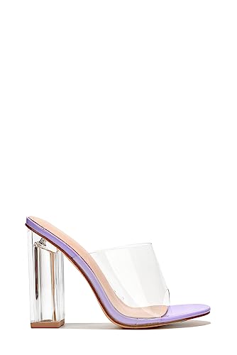 Image of Cape Robbin Fusion Chunky Block High Heels for Women, Transparent Booties for Women