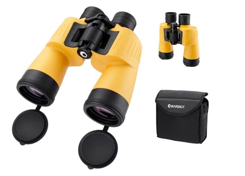 Barska AB12738 Floatmaster 7x50 Waterproof Floating Marine Binoculars for Boating, Hunting, Fishing, Sports, etc, Yellow