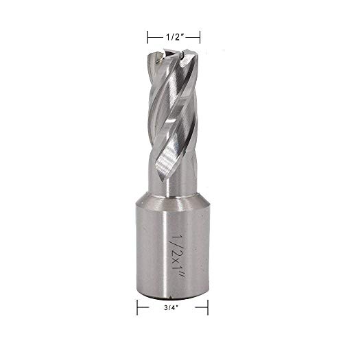 Annular Cutter Jestuous 3/4 Inch Weldon Shank 1/2 Cutting Diameter 1 Cutting Depth With Two-Flat Hss Kit For Magnetic Drill Press,1 Piece #TOP1
