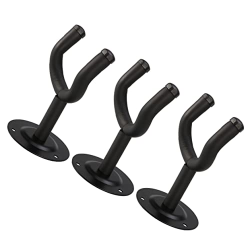 Toddmomy 3pcs Guitar Wall Mount Hangers Hook Holder for All Guitars Violins and Ukuleles Easy Installation Present for Music Lovers