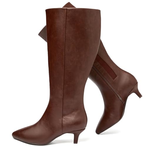 Ruiee Women's True Wide Calf Knee High Boots