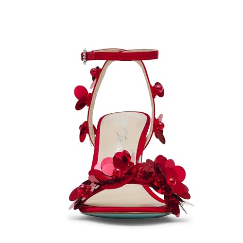 Betsey Johnson Womens Arlo Sequined Faux Leather Ankle Strap2