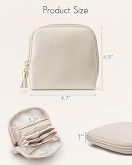 VLANDO Small Travel Jewelry Case,Valentine Gifts for Women,Jewelry Pouch Bags with Zipper,Velvet Jewelry Organizer Storage Bag for Bracelet Rings Earring-Cream White