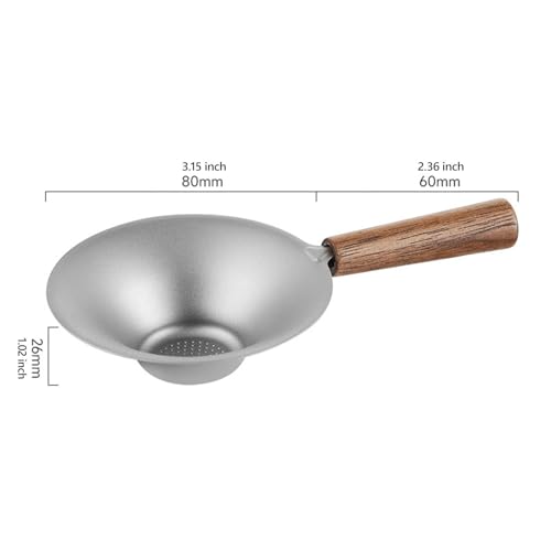 Tetera de titanio para aire libre con mango ergonómico de madera 4