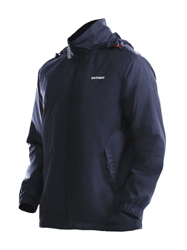 Mens Waterproof Jacket Outdoor Lightweight Hooded Windbreaker Travel Hiking Windproof Raincoat