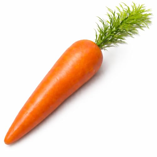 Vaulted Skulls & Co Fake Carrot | Plastic Carrot | Realistic Fake Vegetable | Artificial Food | Lifelike Vegetable Decoration | Easter Decorations | Orange | 9