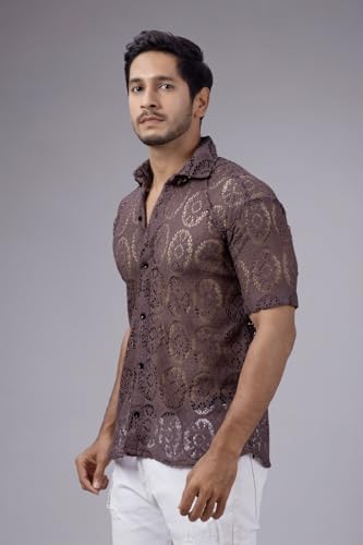 Image of Wear a net Shirt Over a Contrasting t-Shirt or Tank top for a Stylish Layered Look.