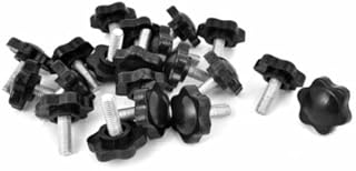 Tool parts 20pcs 25mm Dia Star Shaped Head M6 x 15mm Male Thread Clamping Screw Knob