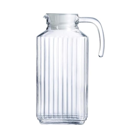 Listado de Jarra con resistencia - solo los mejores. 49 U Chef Jarra de Vidrio con Tapa de 1.7 Litros, Jarra de Cristal Moderna, Jarra para Agua fría o caliente,Té helado, Vino, Café, Leche, Jugo y otras Bebidas, Resistente al Calor